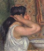 Pierre Renoir The Toilette Woman Combing Her Hair oil painting reproduction